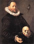 HALS, Frans Portrait of a Man Holding a Skull s oil painting picture wholesale